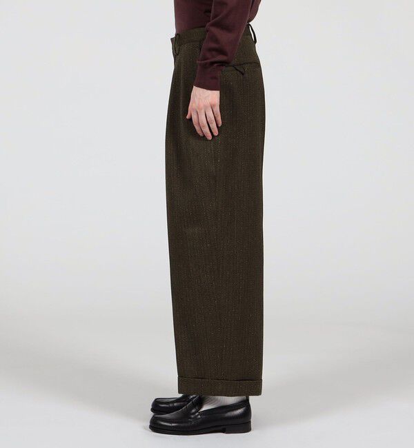 TOMORROWLAND MENS「ウールアクリルナイロンストライプ 2プリーツストレートパンツ 」|その他|