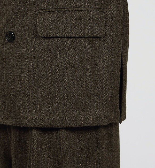 TOMORROWLAND MENS「ウールアクリルナイロンストライプ ダブルブレステッド6Bジャケット」|テーラードジャケット|