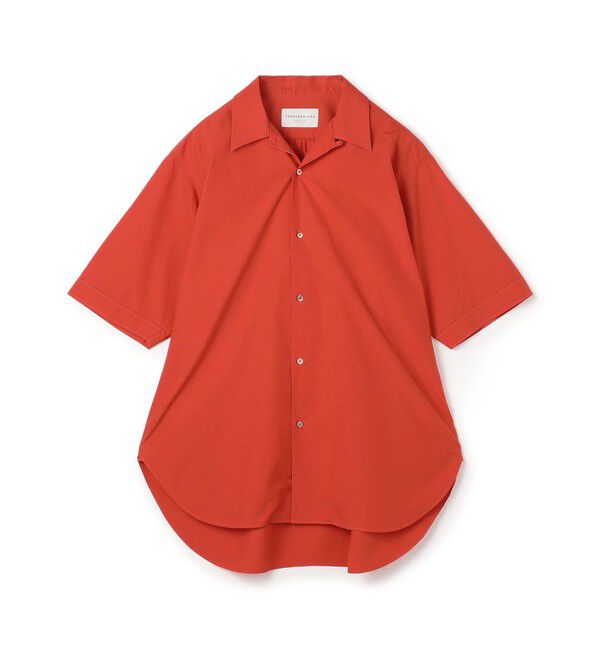 TOMORROWLAND MENS「120/2コットン オープンカラーハーフスリーブ ロングシャツ」|シャツ・ブラウス|33 オレンジ