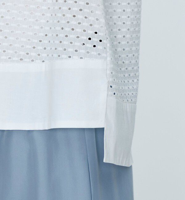 TOMORROWLAND collection「スクエアエンブロイダリー コンビネーションブラウス」|シャツ・ブラウス|