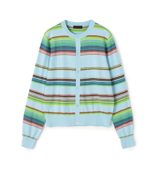 CABaN「コットンカシミヤマルチボーダー クルーネックカーディガン」|カーディガン|