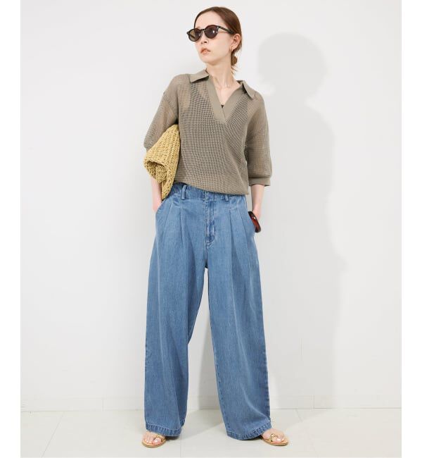 SLOBE IENA「《4サイズ展開/追加3》LEDENIM TUCK TROUSERデニム」|デニム|