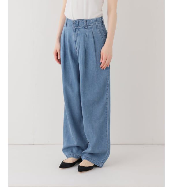 SLOBE IENA「《4サイズ展開/追加3》LEDENIM TUCK TROUSERデニム」|デニム|