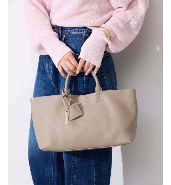 SLOBE IENA「《WEB限定カラーあり/追加6予約》SLOBE レザートートバッグ」|トートバッグ|ナチュラル