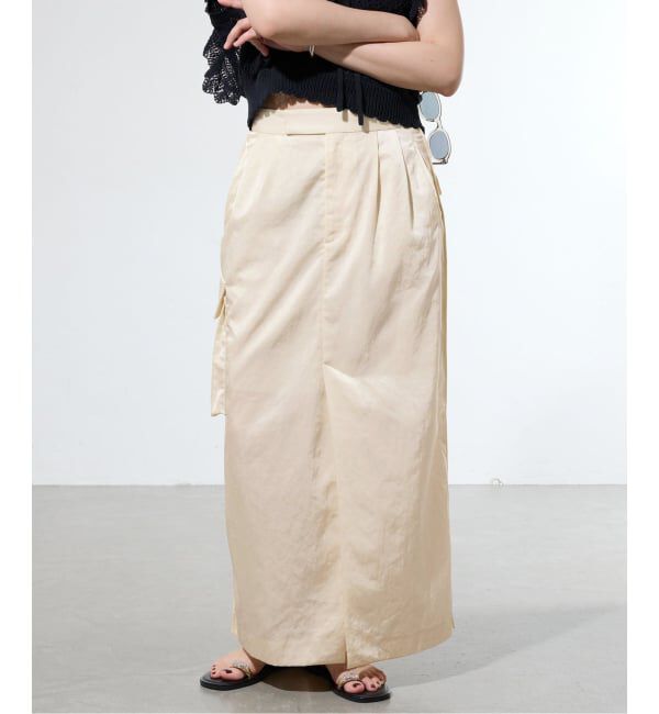 IENA「《一部店舗限定》サテンカーゴポケットスカート」|スカート|
