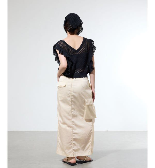IENA「《一部店舗限定》サテンカーゴポケットスカート」|スカート|