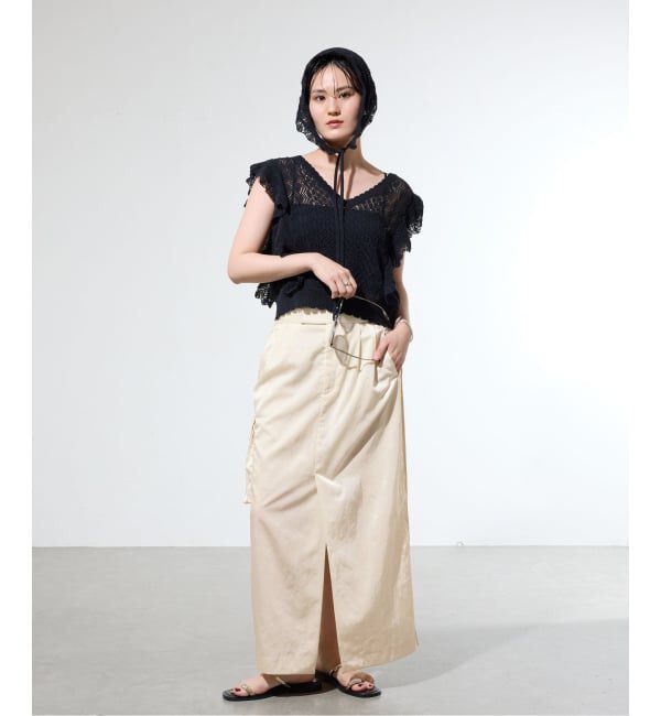 IENA「《一部店舗限定》サテンカーゴポケットスカート」|スカート|