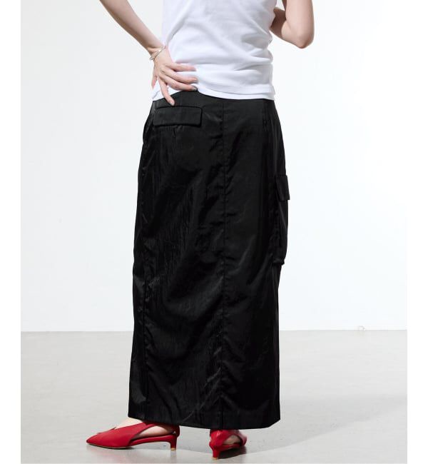 IENA「《一部店舗限定》サテンカーゴポケットスカート」|スカート|