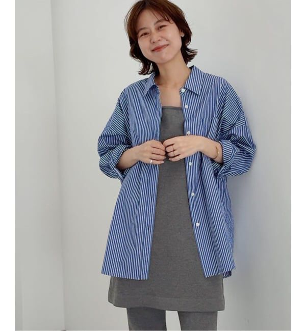 JOURNAL STANDARD relume「コンパクトコットンストライプビッグシャツ」|シャツ・ブラウス|ブルー A