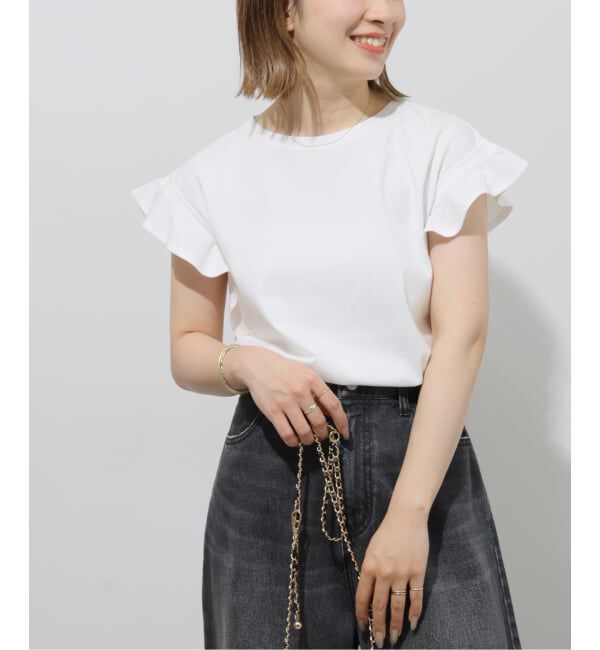 JOURNAL STANDARD relume「《WEB限定追加》フリルスリーブTシャツ」|Tシャツ・カットソー|ホワイト