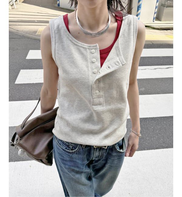 JOURNAL STANDARD「《予約》別注【FAITH MILLS CORP】ワッフルガゼットPOヘンリータンクトップ」|Tシャツ・カットソー|ナチュラル