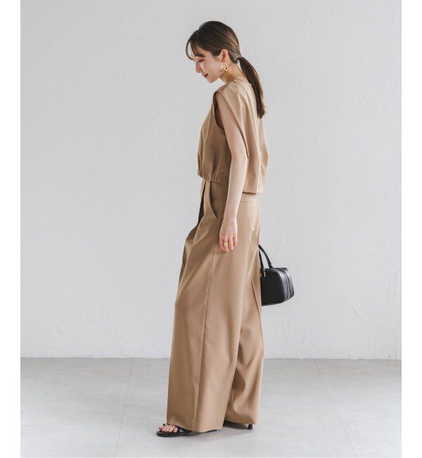 NOBLE「《追加》【洗える】エステルツイルストレッチスラックスパンツ7」|スラックス|