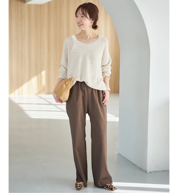 Spick and Span「《WEB限定カラー有り / 追加》ペーパーヤーン2WAYルーズプルオーバー」|ニット・セーター|