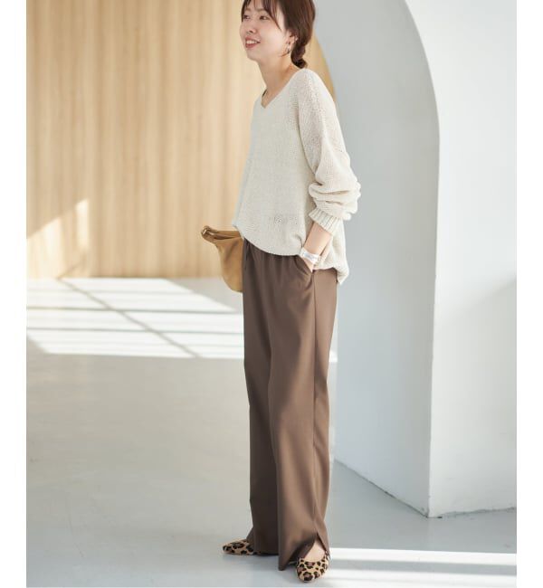 Spick and Span「《WEB限定カラー有り / 追加》ペーパーヤーン2WAYルーズプルオーバー」|ニット・セーター|