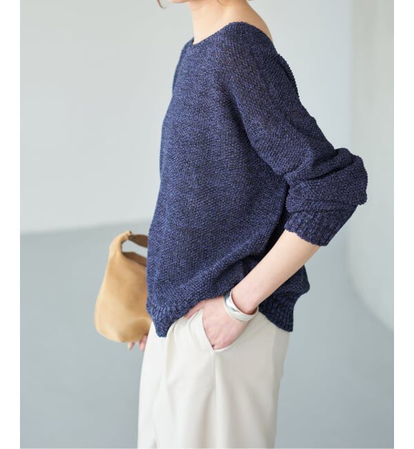 Spick and Span「《WEB限定カラー有り / 追加》ペーパーヤーン2WAYルーズプルオーバー」|ニット・セーター|