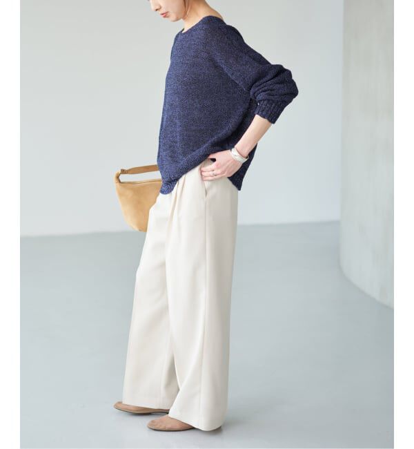 Spick and Span「《WEB限定カラー有り / 追加》ペーパーヤーン2WAYルーズプルオーバー」|ニット・セーター|