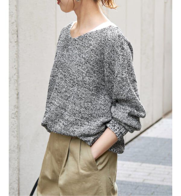 Spick and Span「《WEB限定カラー有り / 追加》ペーパーヤーン2WAYルーズプルオーバー」|ニット・セーター|