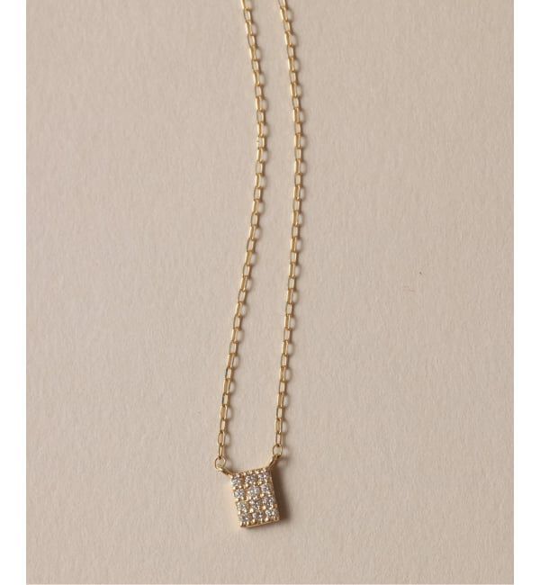 Lilas by Spick&Span「プチダイヤスクエアネックレス K10」|ネックレス|ゴールド