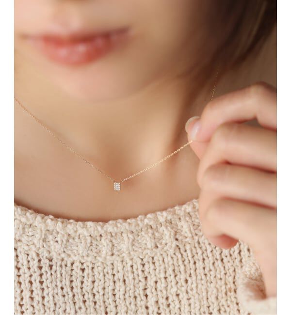 Lilas by Spick&Span「プチダイヤスクエアネックレス K10」|ネックレス|