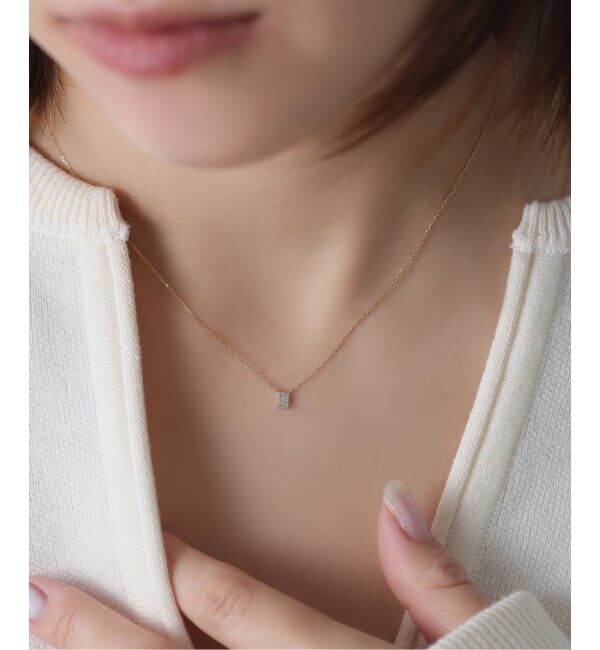 Lilas by Spick&Span「プチダイヤスクエアネックレス K10」|ネックレス|
