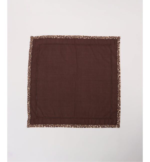 NOBLE「THROW/スロー Leopard Trim Scarf」|バンダナ・スカーフ|
