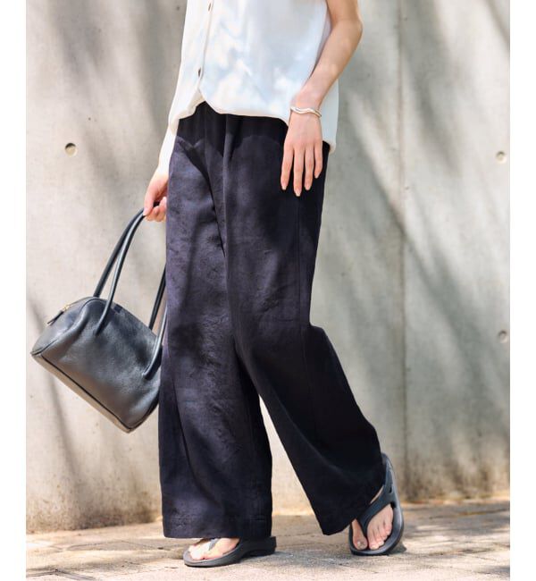 FRAMeWORK「≪追加≫綿麻イージーパンツ 2」|その他|ネイビー