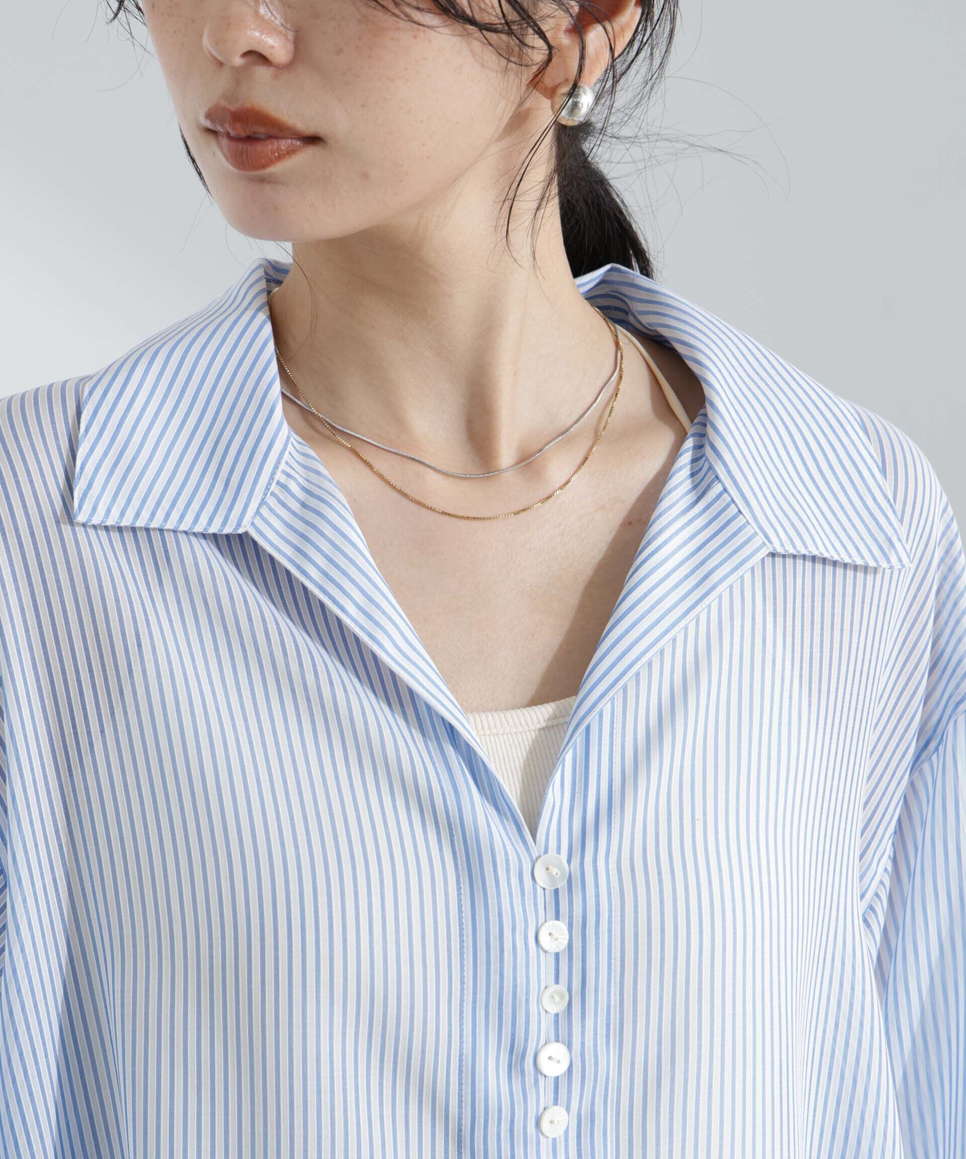 nano･universe「マルチボタンシアーストライプシャツ(セットアップ可)」|シャツ・ブラウス|
