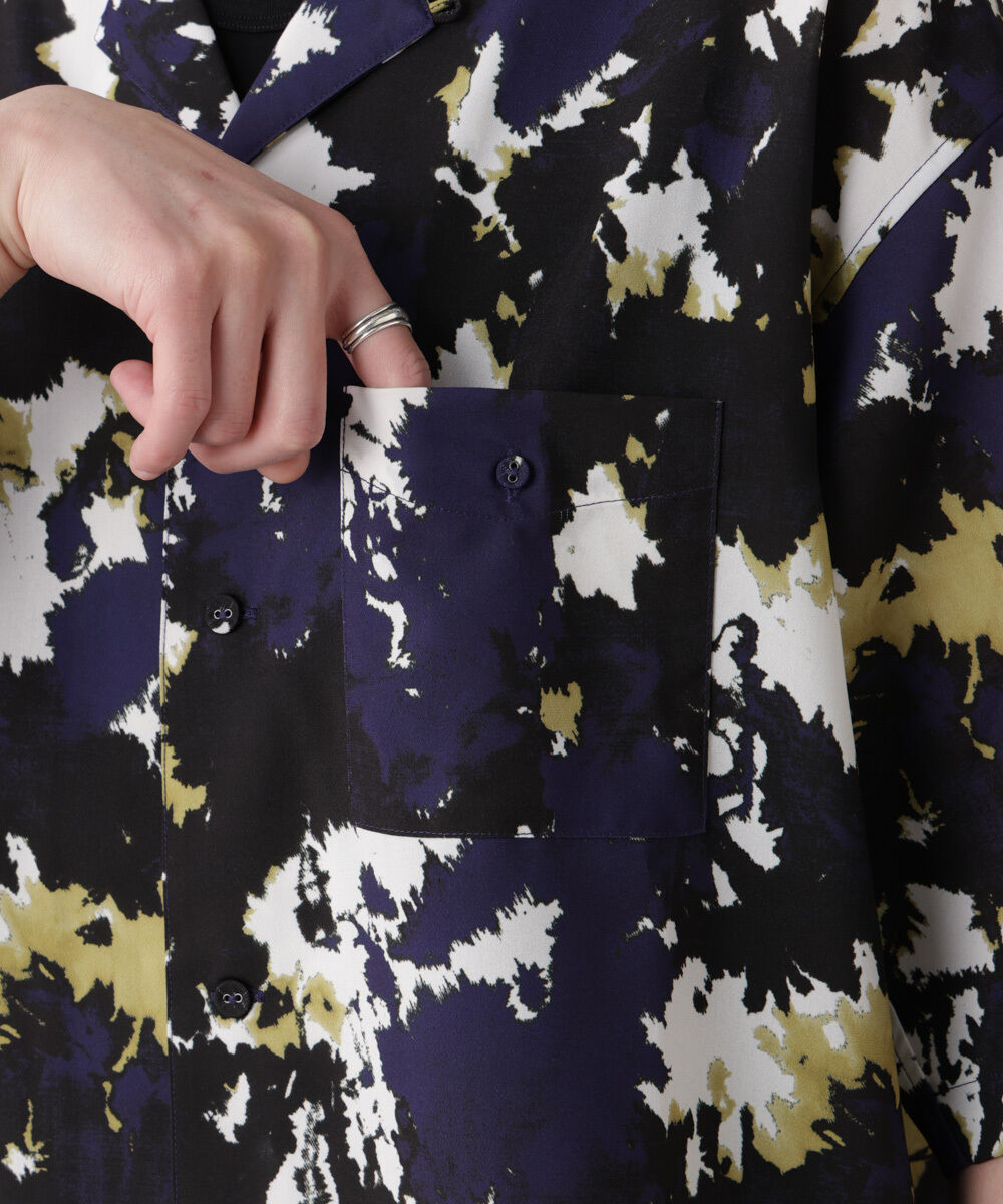 nano･universe「ペイント風オープンカラーシャツ」|シャツ・ブラウス|