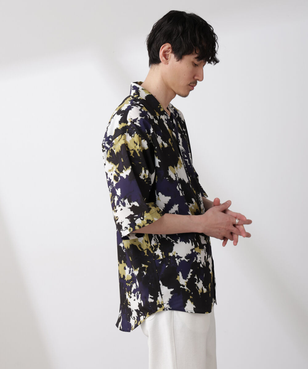 nano･universe「ペイント風オープンカラーシャツ」|シャツ・ブラウス|