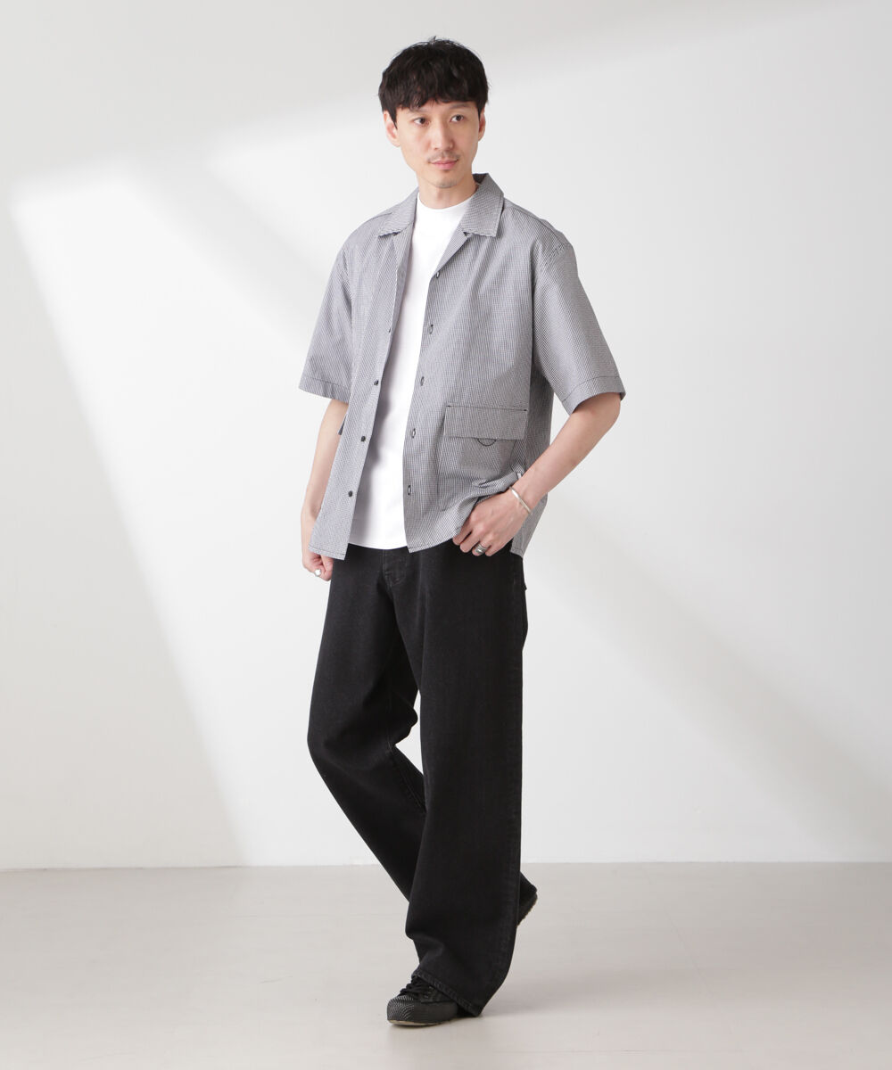 nano･universe「「NJ/CLUB」 マイクロギンガムチェックシャツ 半袖」|シャツ・ブラウス|