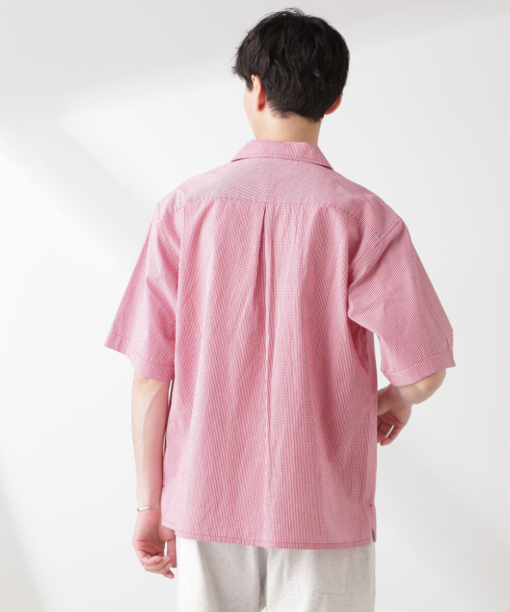 nano･universe「「NJ/CLUB」 マイクロギンガムチェックシャツ 半袖」|シャツ・ブラウス|