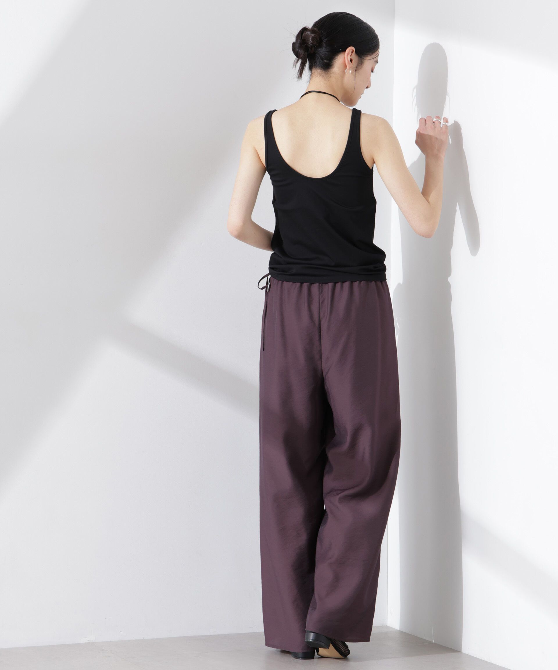 nano･universe「ストレッチポンチカップ付きバックオープンタンクトップ」|Tシャツ・カットソー|