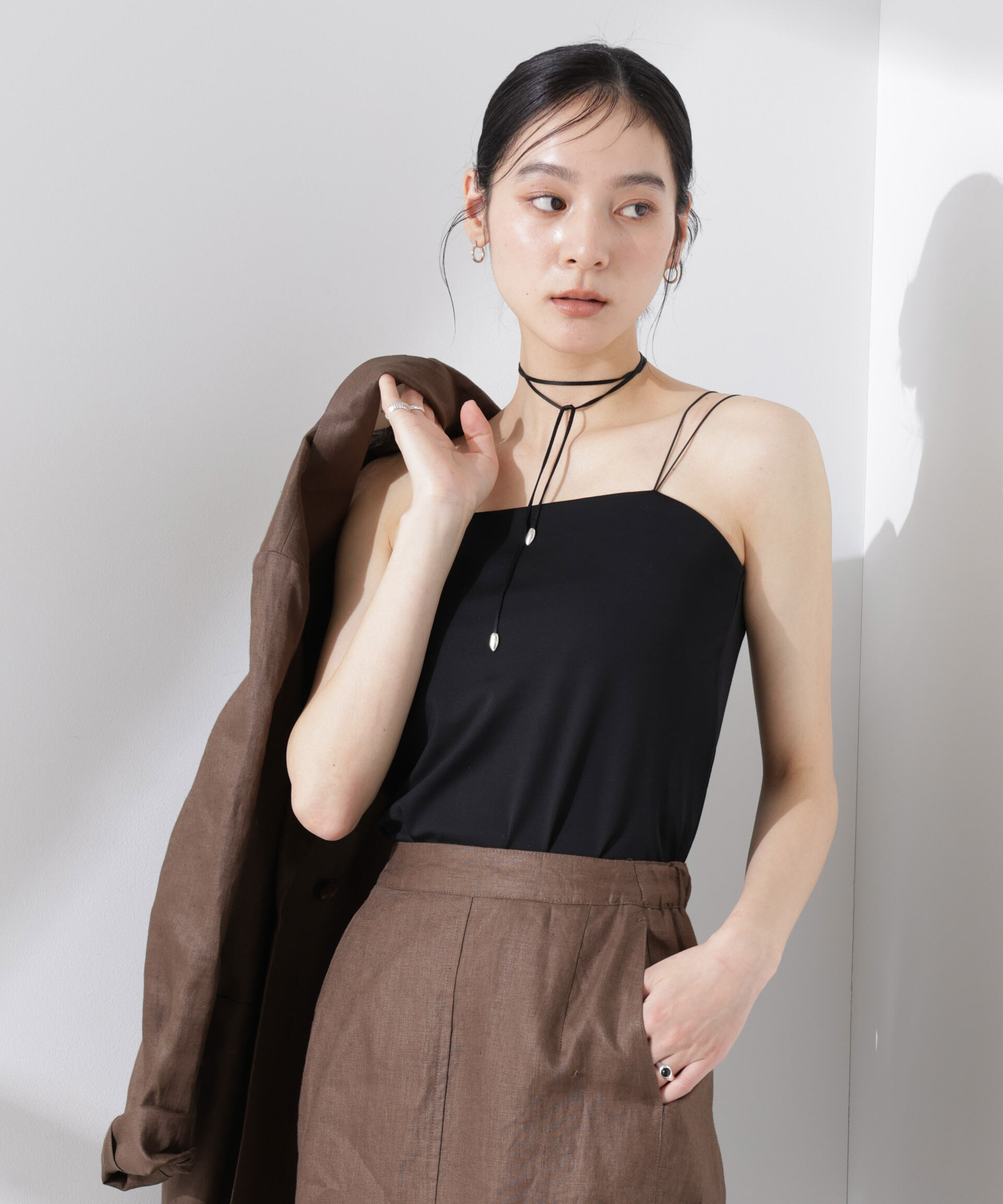 nano･universe「ストレッチポンチカップ付きベアトップキャミソール」|Tシャツ・カットソー|