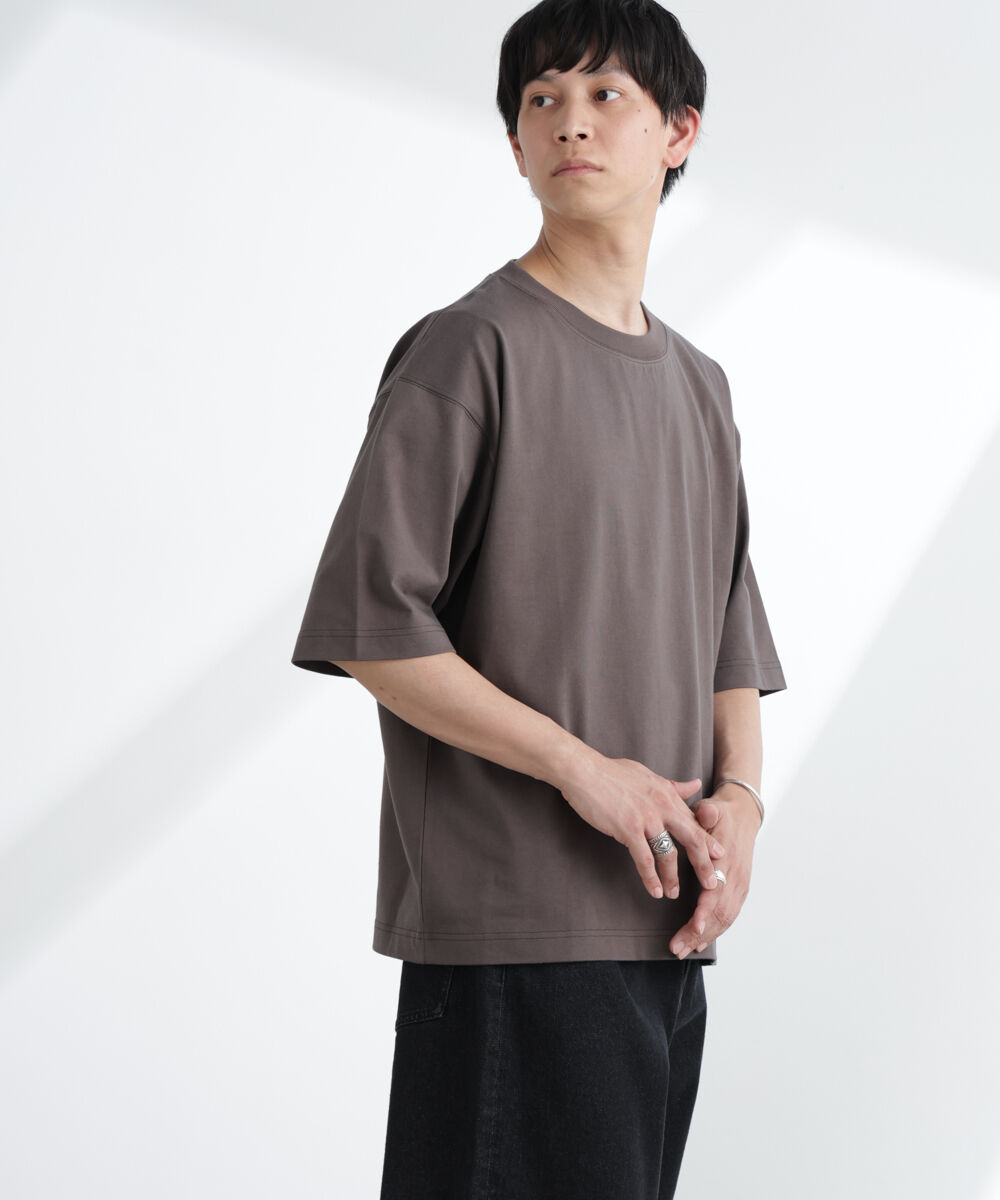 nano･universe「ヘビーウェイトワイドTシャツ 半袖」|Tシャツ・カットソー|チャコール3