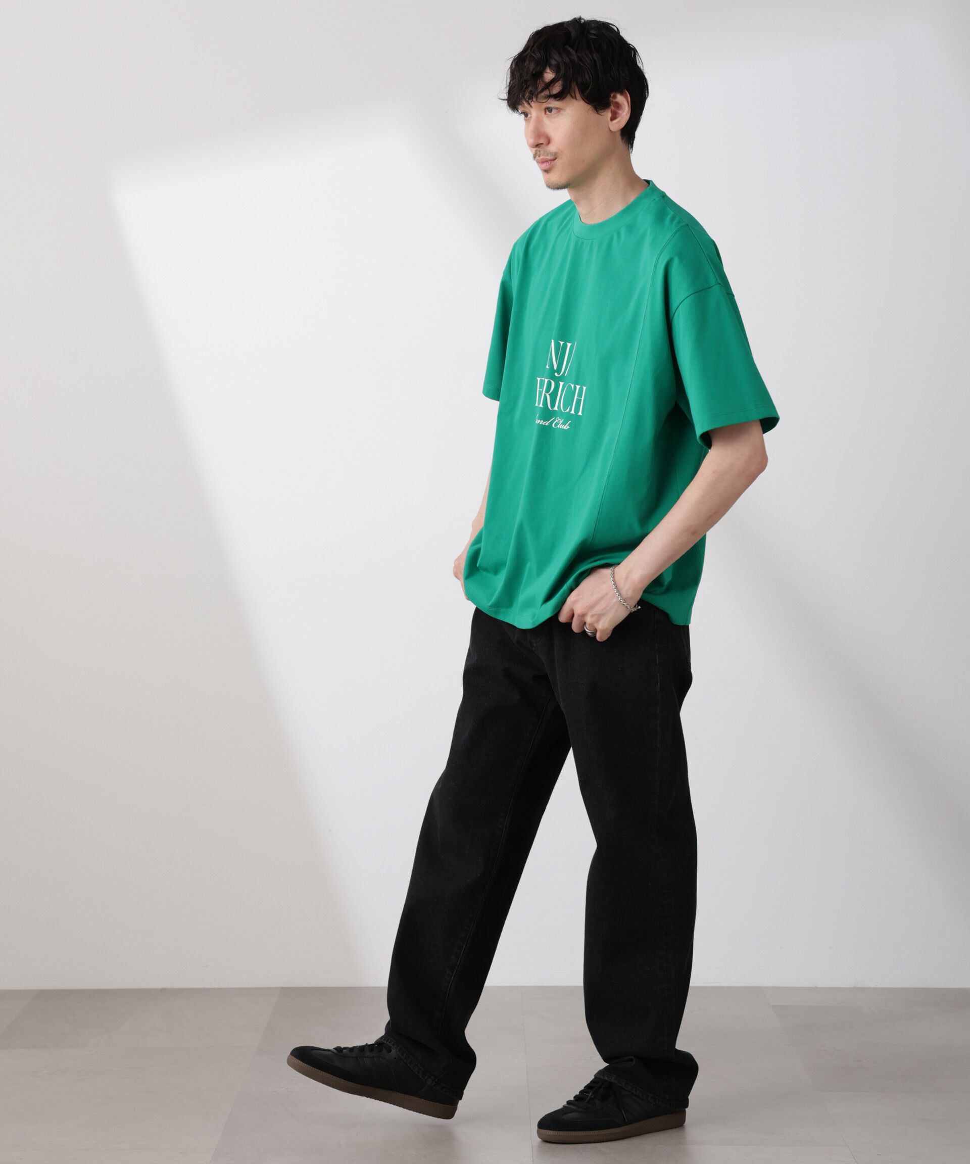 nano･universe「「NJ/CLUB」 ENRICHプリント切り替え Tシャツ」|Tシャツ・カットソー|