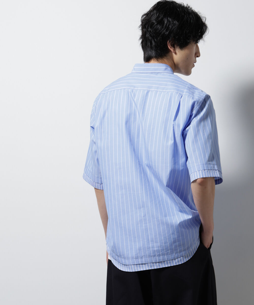 nano･universe「クレイジーストライプシャツ 半袖 １」|シャツ・ブラウス|