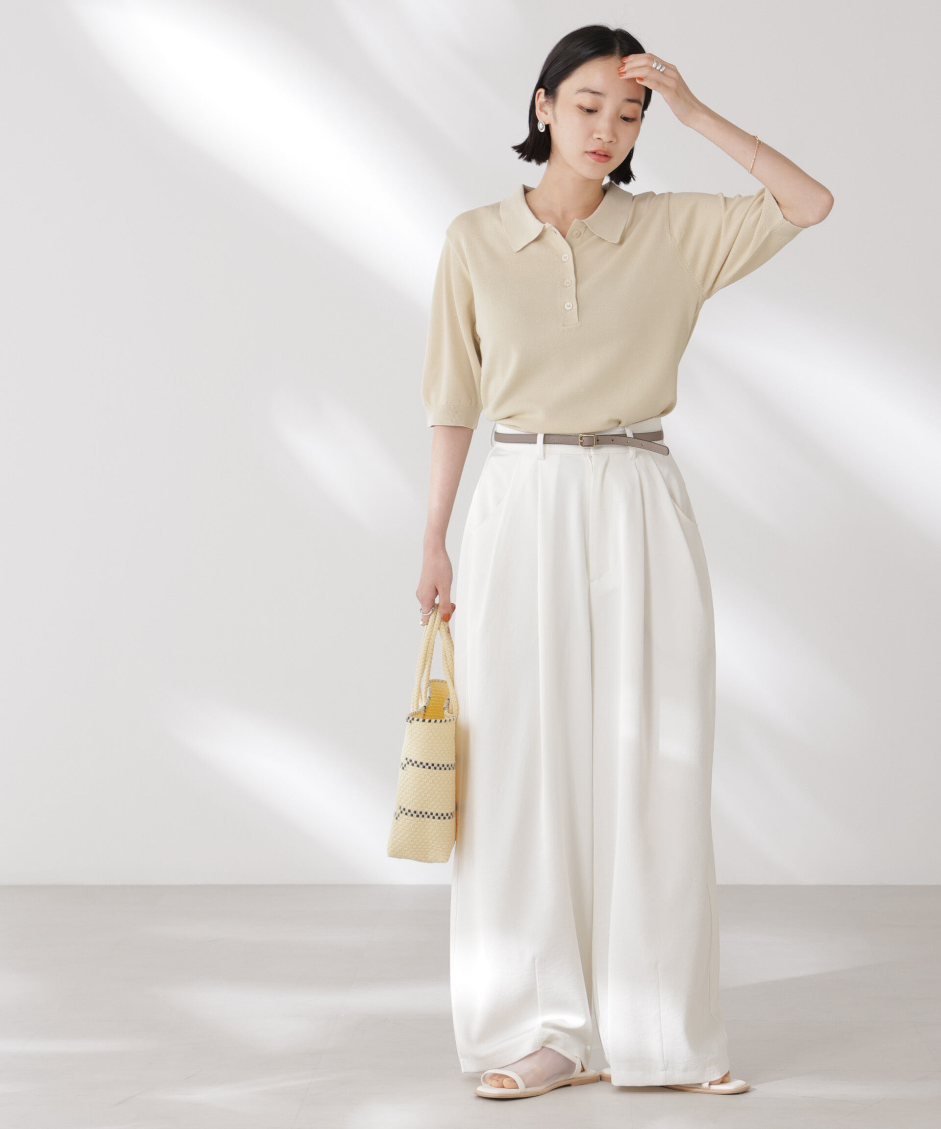 nano･universe「多機能強撚ポロニットトップス」|ニット・セーター|