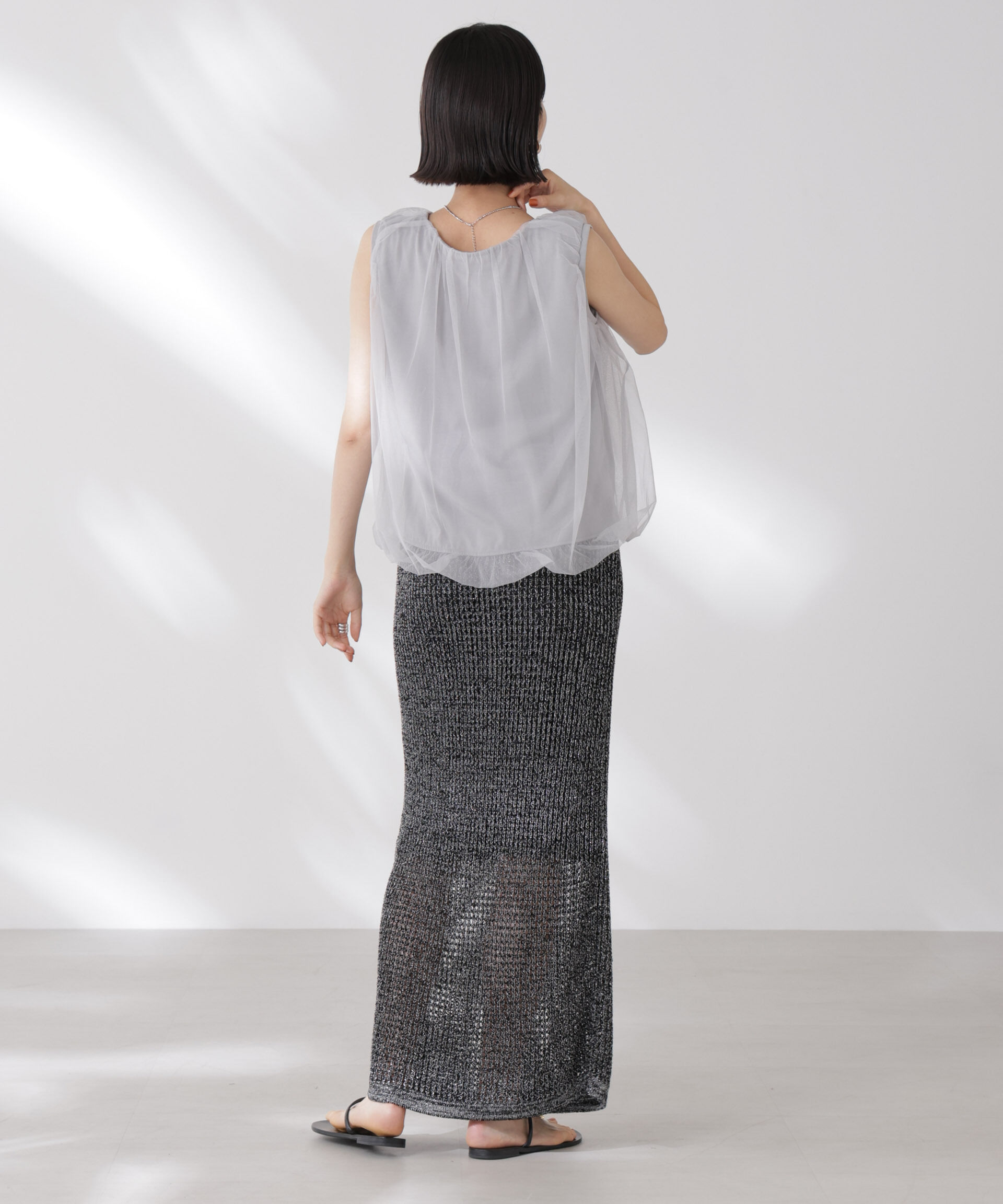 nano･universe「チュールレイヤードコクーンシルエットトップス」|Tシャツ・カットソー|