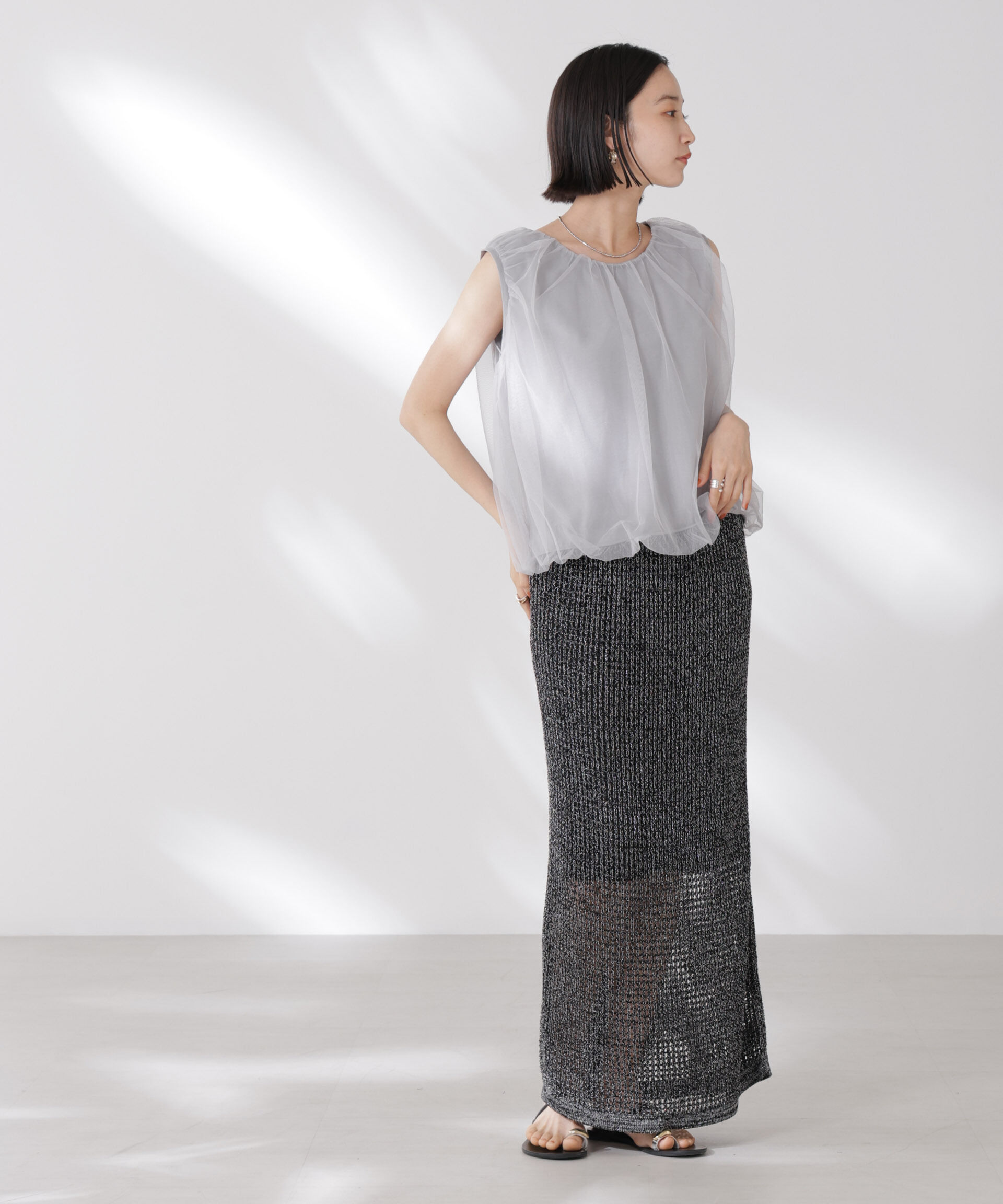 nano･universe「チュールレイヤードコクーンシルエットトップス」|Tシャツ・カットソー|