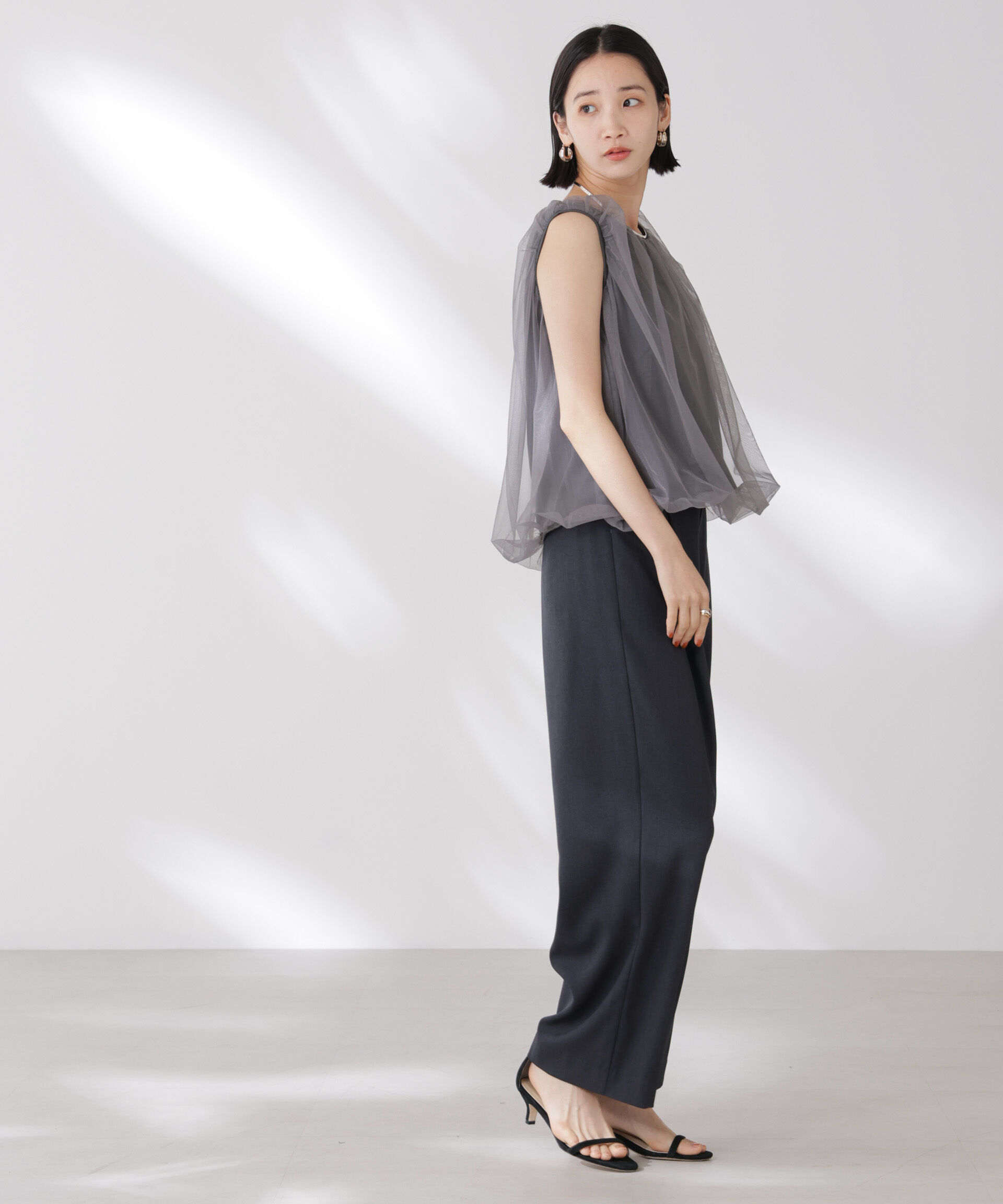 nano･universe「チュールレイヤードコクーンシルエットトップス」|Tシャツ・カットソー|