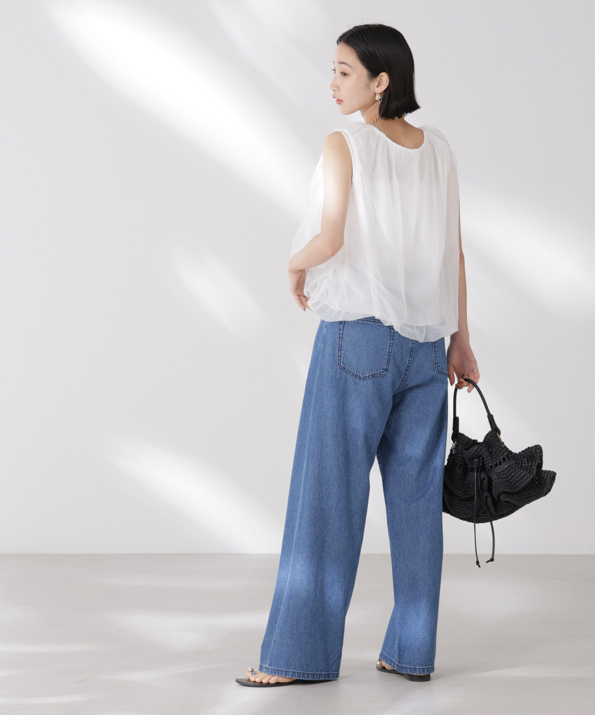 nano･universe「チュールレイヤードコクーンシルエットトップス」|Tシャツ・カットソー|