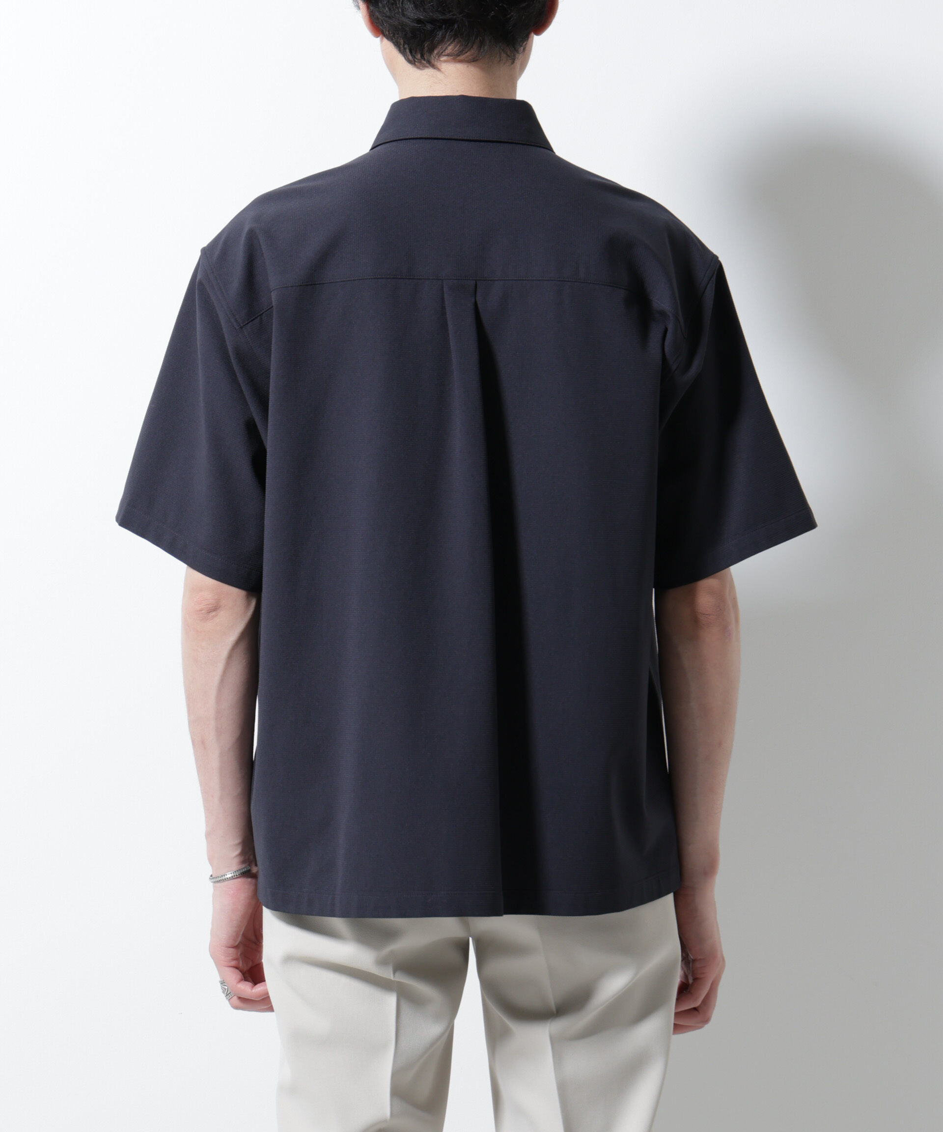 nano･universe「DotAir(R)ミニホールストレッチシャツ半袖/吸水速乾(セットアップ可)」|シャツ・ブラウス|