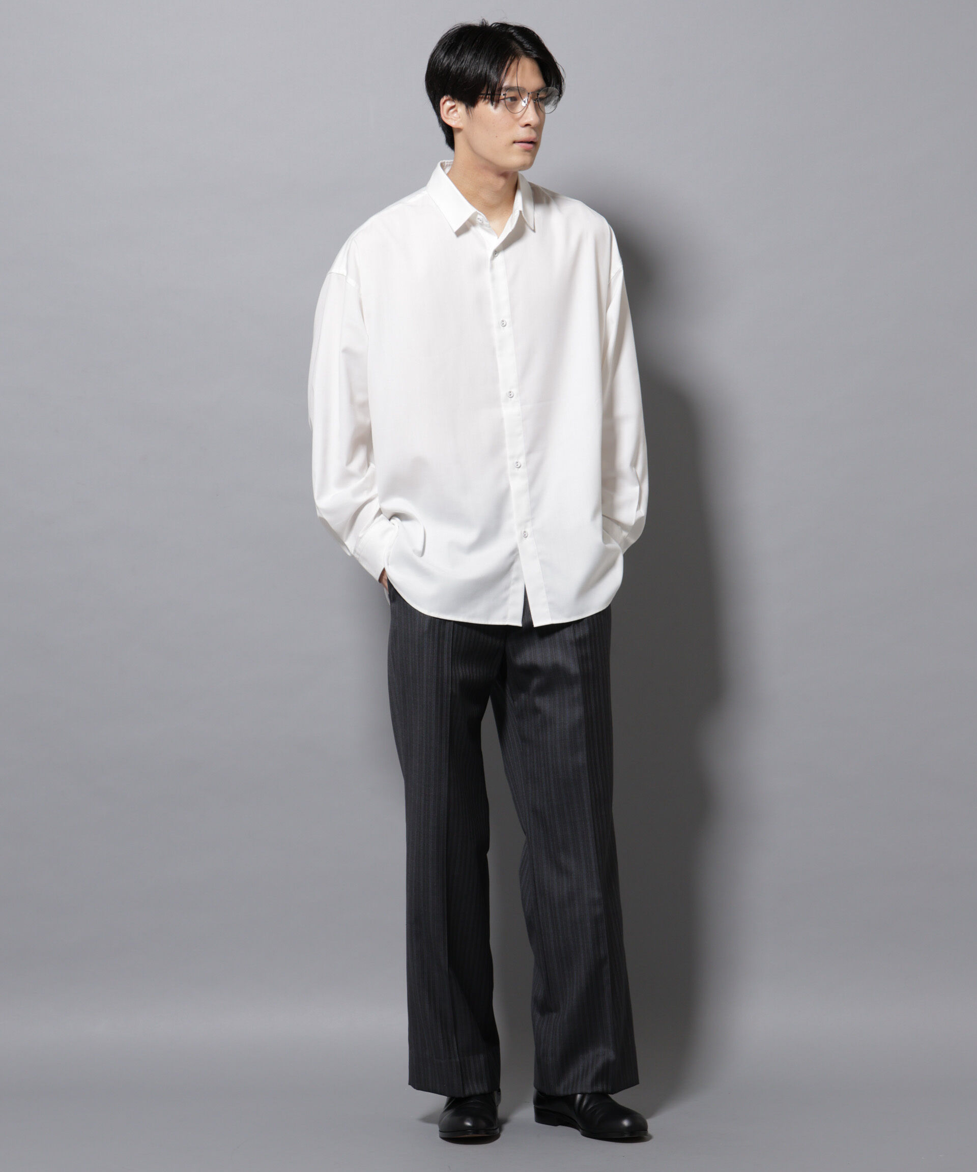 nano･universe「ビッグドレープシャツ 長袖」|シャツ・ブラウス|