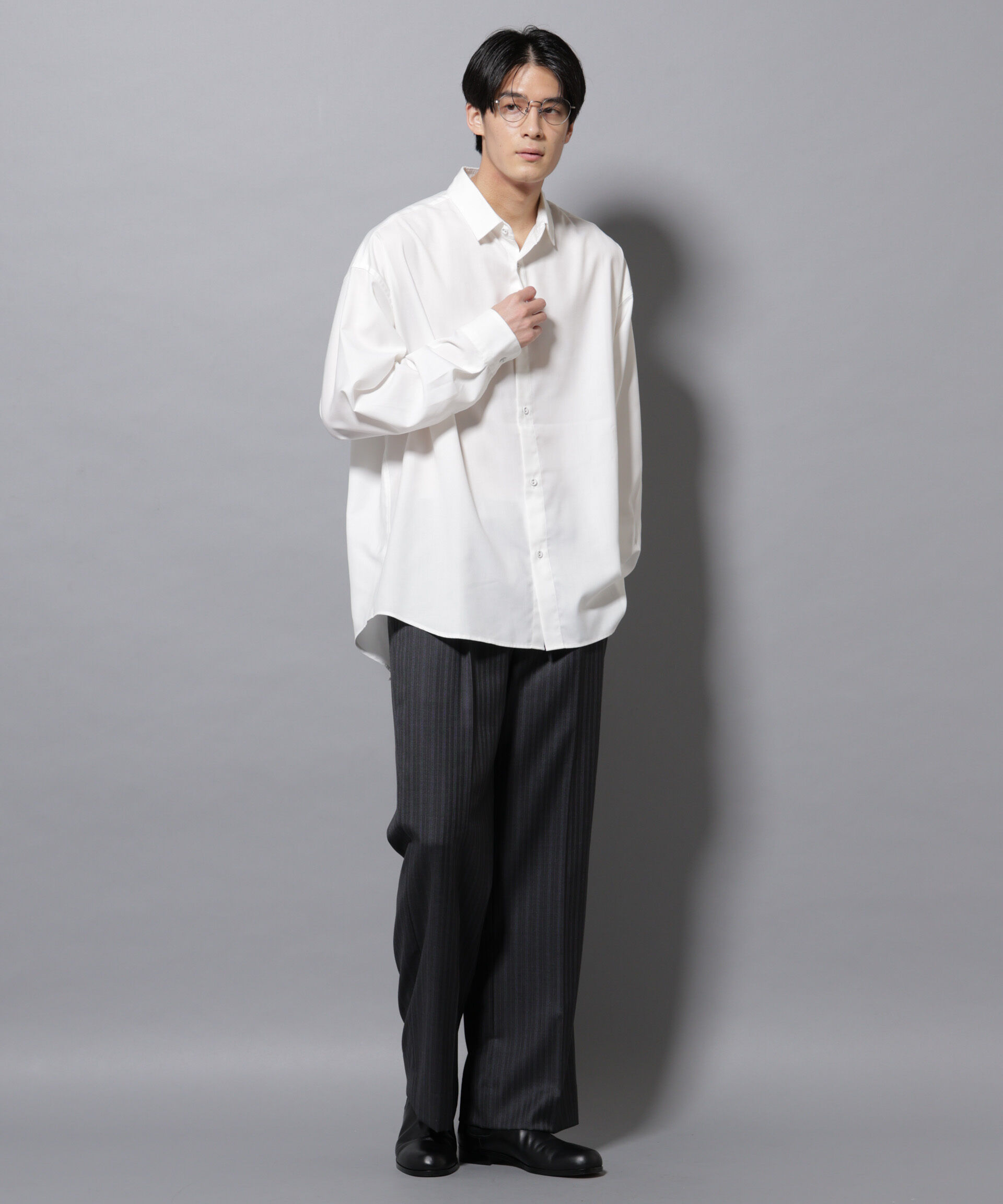 nano･universe「ビッグドレープシャツ 長袖」|シャツ・ブラウス|