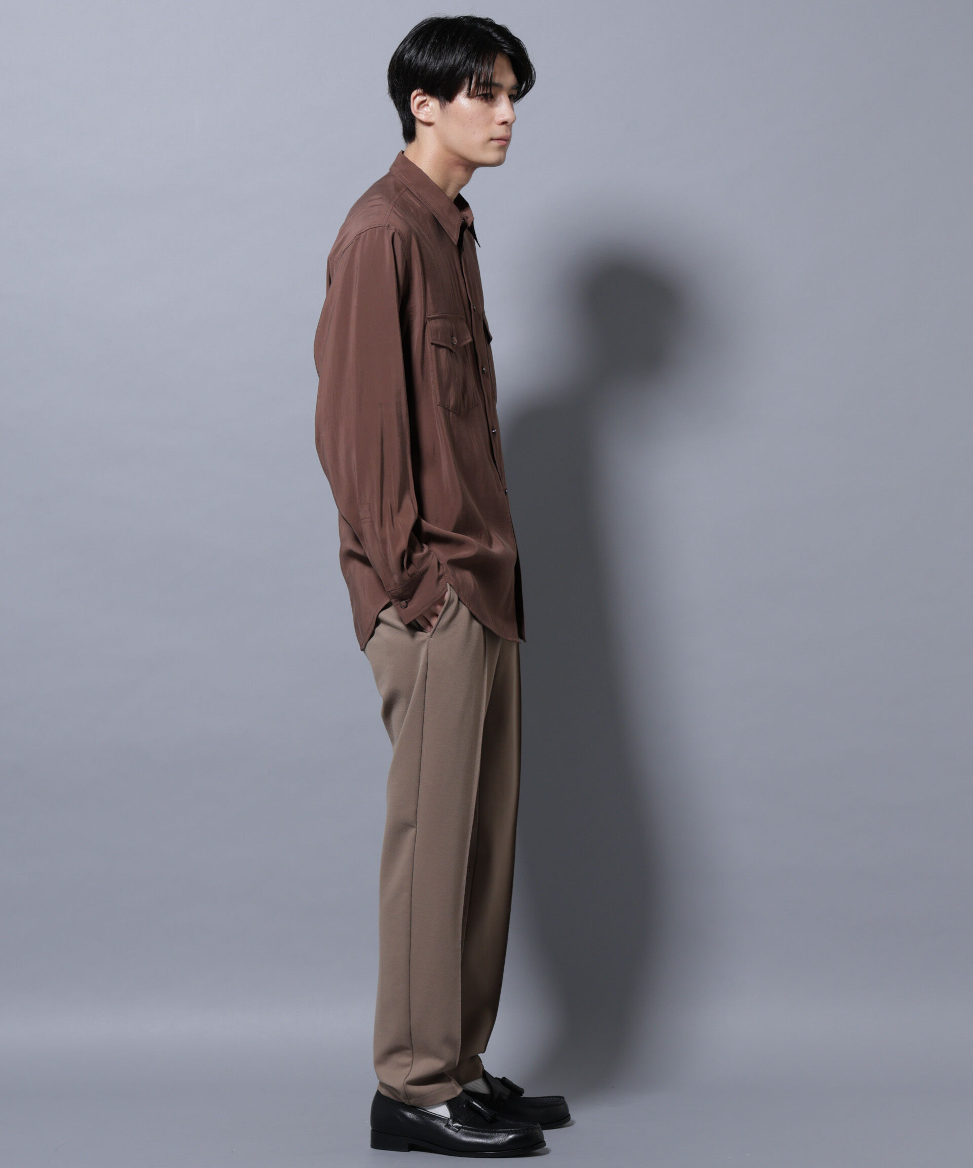 nano･universe「ヴィンテージライクレーヨンフィブリルシャツ」|シャツ・ブラウス|