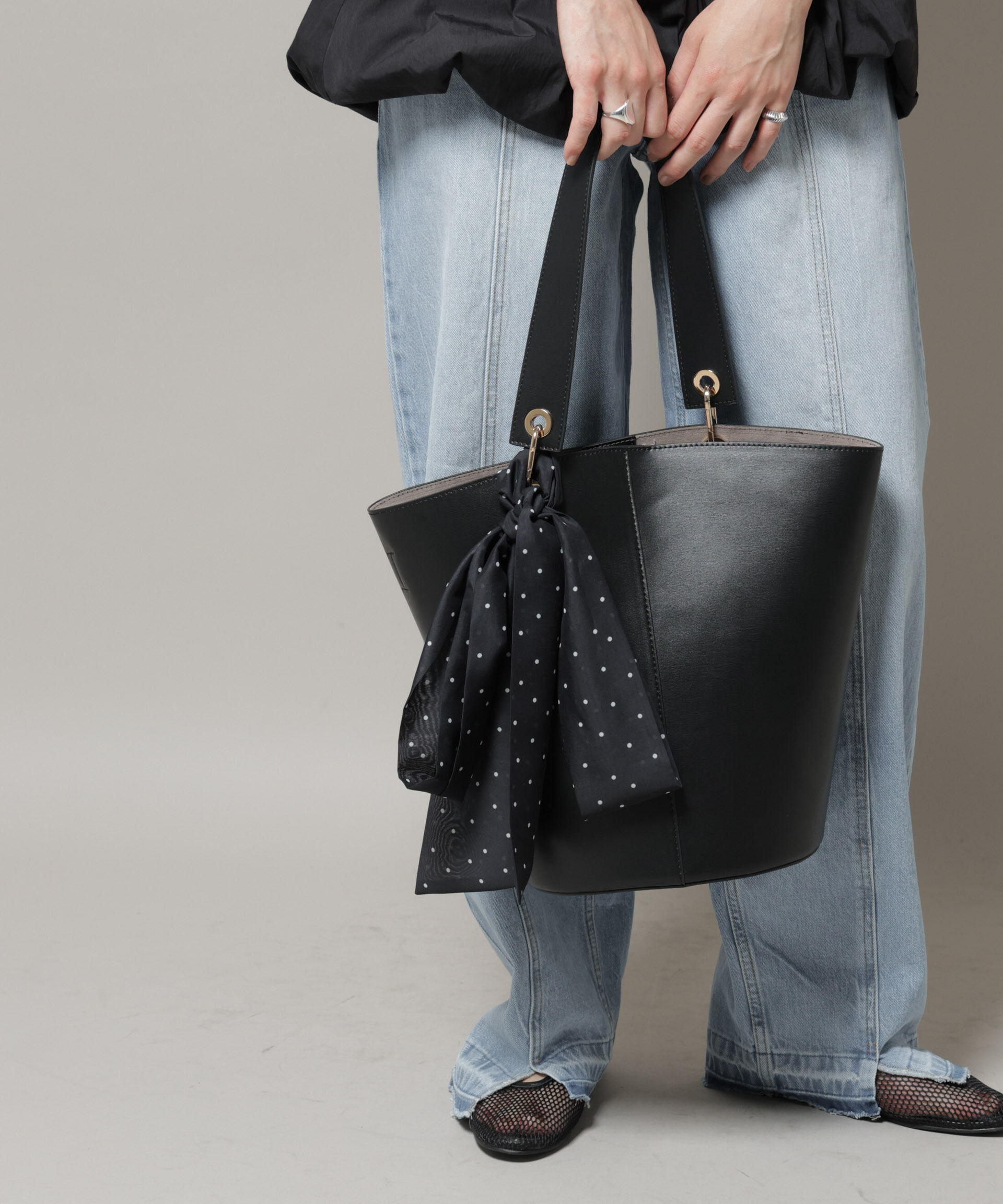 nano･universe「ランダムドットボータイ付きブラウス」|シャツ・ブラウス|