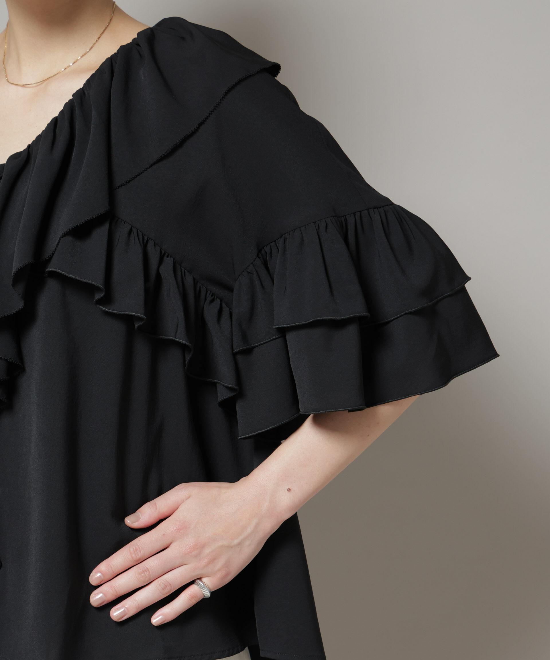 nano･universe「ピコフリルフレアブラウス」|シャツ・ブラウス|