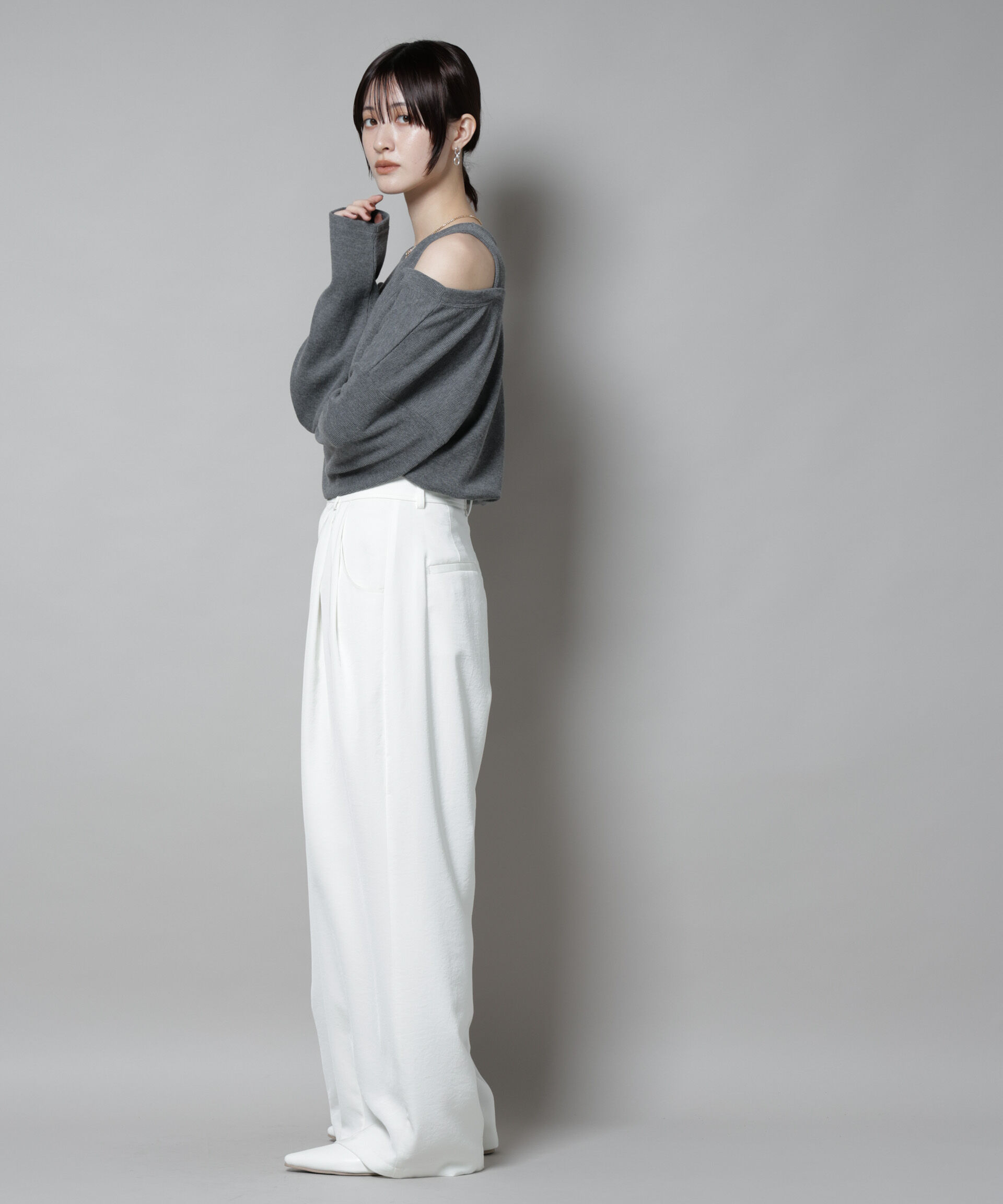 nano･universe「フェイクレイヤードワッフルカットトップス」|Tシャツ・カットソー|