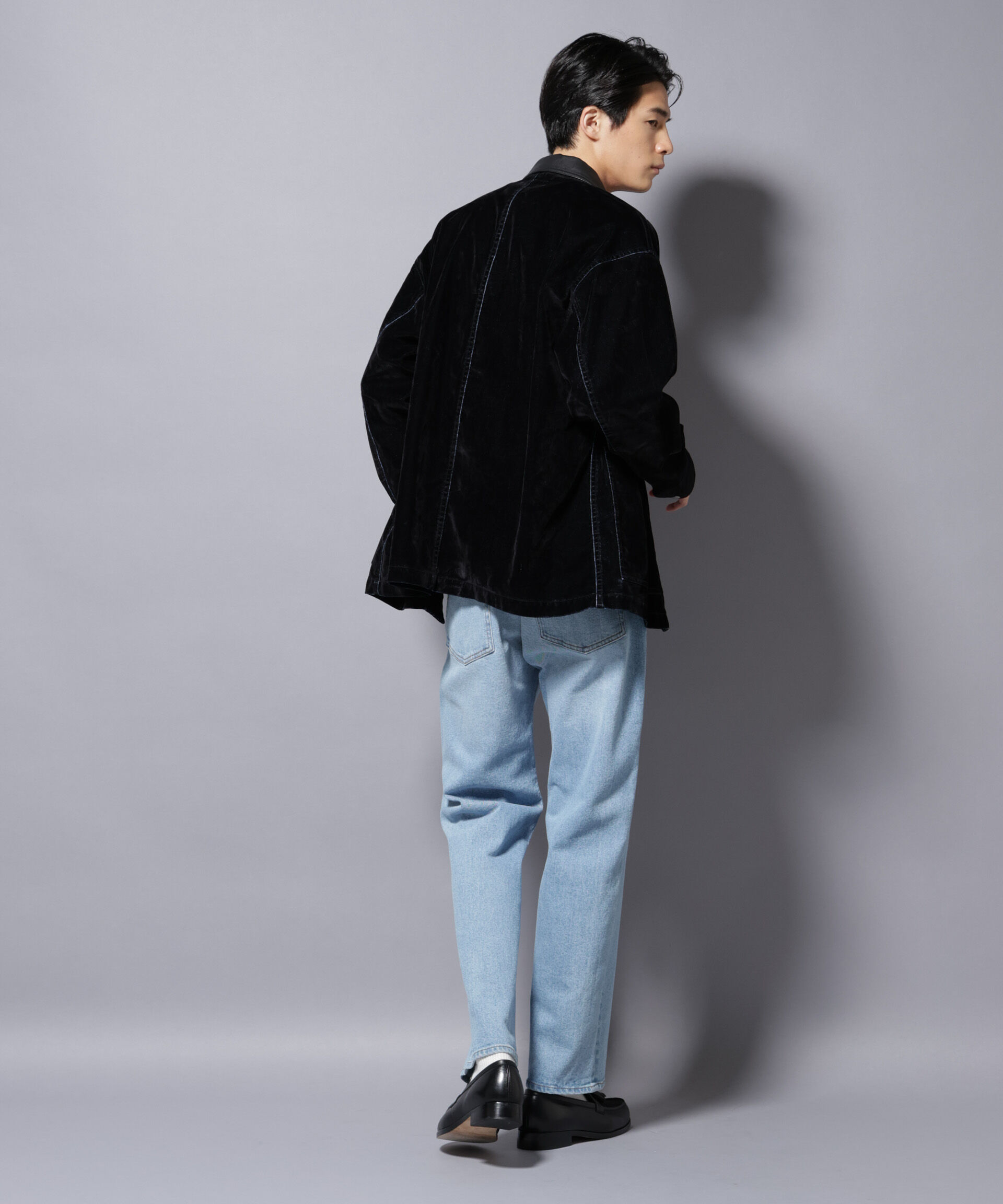 nano･universe「フロッキーデニム オーバージャケット」|ブルゾン・スタジャン|