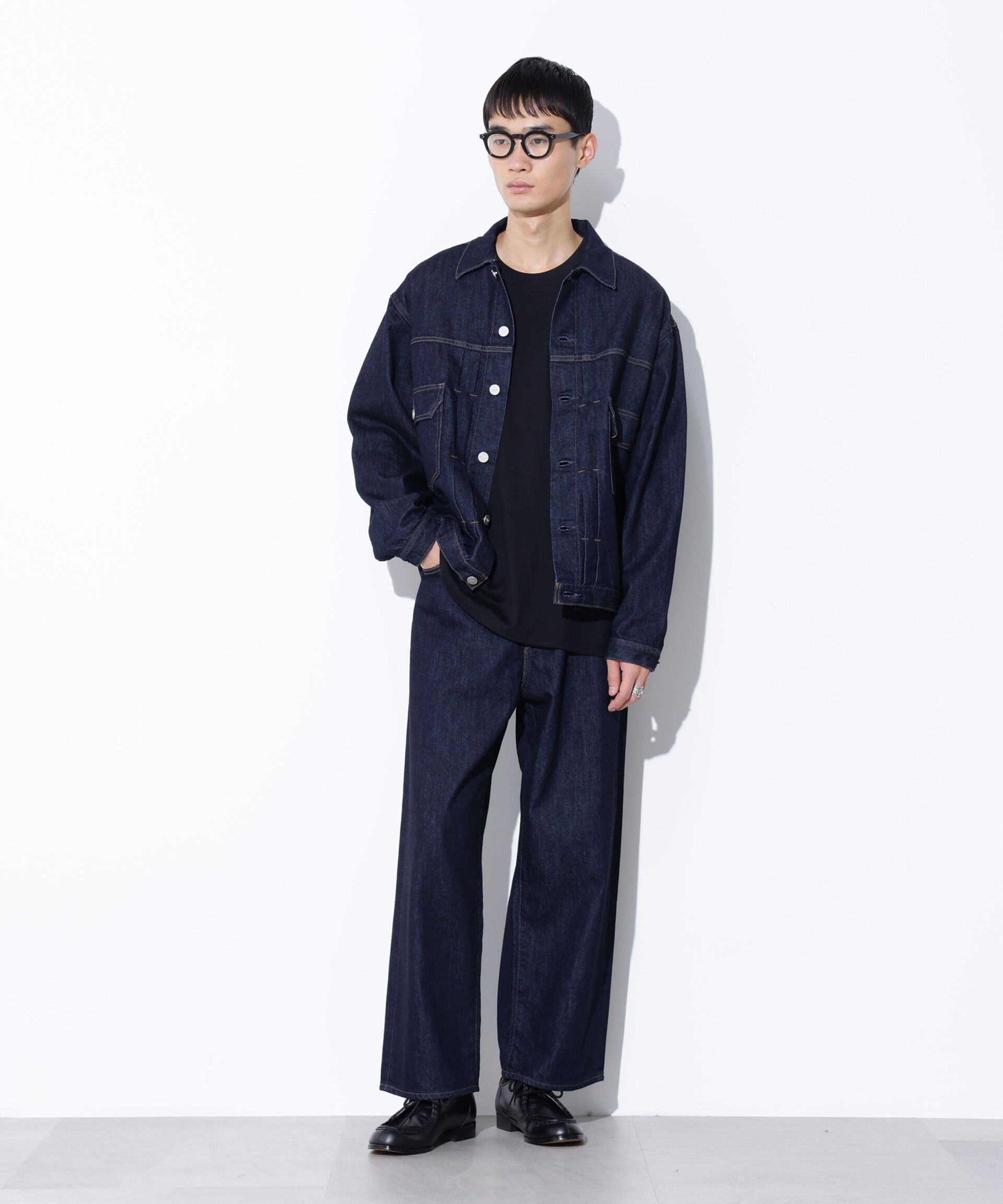 nano･universe「AUTHENコラボ SILKNIZED DENIM ワイドレッグ(セットアップ可)」|チノ|